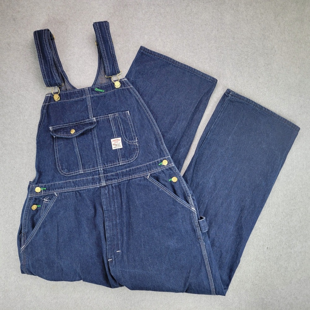 Pointer Brand Denim Overalls Mens 40x30 Blue Indigo Made in USA Workwear Bibs